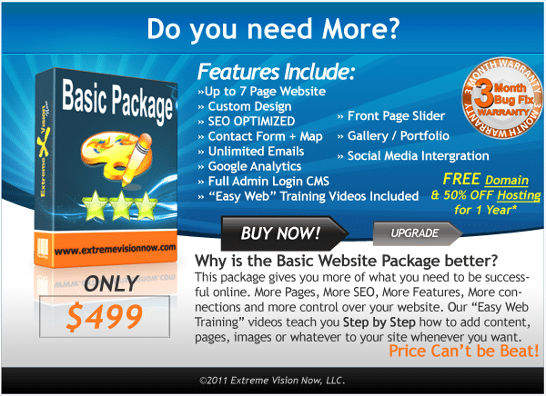 Basic Web Design Packages Price Cost